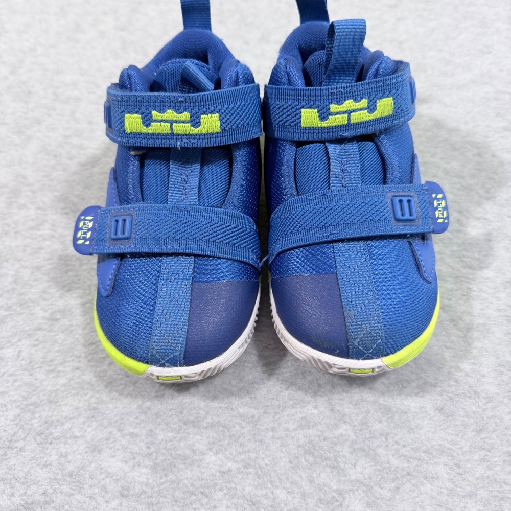 Nike LeBron Soldier 13 Flyease Toddler 7C Blue Volt Basketball Shoes - Picture 2 of 8